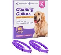 GIUSOBG Calming Collar for Dogs, Pack of 2, 62 cm, Adjustable Calming Collar for Dogs, Calming Pheromones Collar, Adjustable Size, Safe, Waterproof, Calming Agent, Relieves