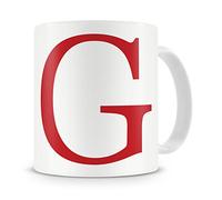 givagift Letter “G” Mug - Letter G Mug, G Letter Mug, G Mug - Mug Gift/Present - Choice Of Colours - Modern/Cool/Trendy Style Mug (Red)