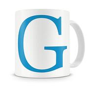 givagift Letter “G” Mug - Letter G Mug, G Letter Mug, G Mug - Mug Gift/Present - Choice Of Colours - Modern/Cool/Trendy Style Mug (Blue)
