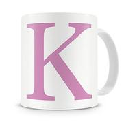 givagift Modern Multicolor Letter K Mug - 8 oz, Reusable, Microwave Safe, Dishwasher Safe