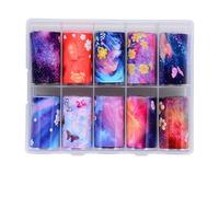 GIVBRO 10 Rolls Nail Foil Transfer Sticker Flower Pattern Nail Art Adhesive Decals Nail Art Stickers Wraps Manicure DIY Decoration (#A)