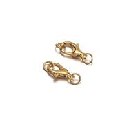 GIVBRO 14mm Lobster Claw Clasps with Open Jump Rings - Keychain Accessories Key Rings for DIY Craft Jewelry Pendant Making Gold, 50pcs