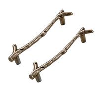 GIVBRO 2pc Furniture Handles Cabinet Handle Tree Branches Style Bow Drawer Handle with Screws for Bookcase Wardrobe Drawer Copper, 96mm