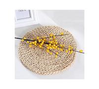 GIVBRO Artificial Yellow Berries Stems Faux Berry Branches Table Centerpieces for Party Home Wedding Decoration 6 Branches, 1pcs
