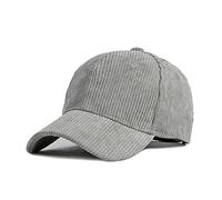 GIVBRO Baseball Cap Men Women Corduroy Adjustable Cap Hat Unisex Polo Sports Casual Plain Fall Winter Cap Gray