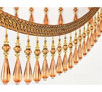 GIVBRO Braid Bead Fringe Edging Trimming Crystal Tassels Jacquard Ribbon Sewing Trim for Curtain Tablecloths Wedding Decorated 1 Yard