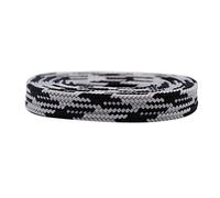 GIVBRO Braided Shoes Laces Wide Flat Shoelaces - Diamond Patterned Laces Shoes Strings Accessories, 140cm (Black/Grey)