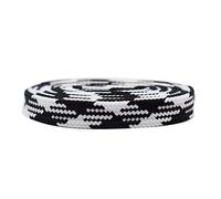 GIVBRO Braided Shoes Laces Wide Flat Shoelaces - Diamond Patterned Laces Shoes Strings Accessories, 140cm (Black/White)