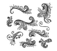 GIVBRO Classical Baroque Style Clear Stamps Stickers Stencil Seal Vintage Flower Scrapbooking DIY Embossing Templates (#B)