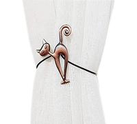 GIVBRO Curtain Tiebacks Magnetic Curtain Rope Clip Cat Shaped Curtain Clips for Home Textiles Accessories Red Copper, 2 Pcs