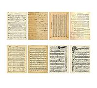 GIVBRO Decorative Scrapbook Background Paper Vintage Music Score Paper Pads Semi-transparent Butter Paper Cards for DIY Craft Card Making 10 * 14cm, 16 Pcs (#B)