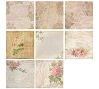 GIVBRO Decorative Scrapbook Paper Vintage Floral Paper Pads for Writing Travel Journal Album Card Making DIY Craft 8 Sheets