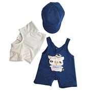 GIVBRO Doll Clothes Accessories Outfits T-shirt Overalls Sports Baseball Cap Casual Wear for 40cm/15.7 inch Girl Dolls Baby Dolls 3 Pcs/Set