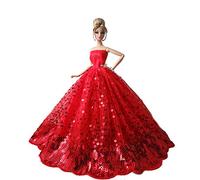 GIVBRO Doll Clothes for 11.5 Inch Girl Dolls 30cm Doll Bridal Wedding Dress Vintage Dress Costume Accessories (#E)