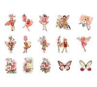 GIVBRO Ephemera Pack Vintage PET Stickers Fairy Butterfly Pattern Paper Decoration for Scrapbooking Journal Diary Card Making 45 Pcs