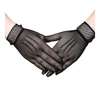 GIVBRO Fishnet Gloves Short Vintage Opera Wedding Hand Gloves for Fancy Dress Dance Parties Bars Celebration Dress Up Black
