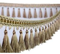 GIVBRO Fringe Tassel Trim Braided Fringing Trimming Embroidered Ribbon for Curtain Lamp Shade Table Wedding Decorated 3 meters Coffee
