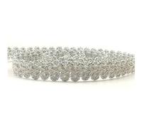 GIVBRO Glitter Braided Trim Lace Ribbons Rope Edge Trimming for Sewing Costume Accessories DIY Crafts Hats Pillow Curtain Decoration Sliver, 1m