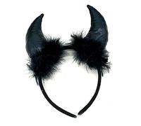 GIVBRO Halloween Devil Horn Headbands Hair Hoop Witch Headwear Day of the Dead Party Headdress Fancy Dress Accessory for Adults Kids Black