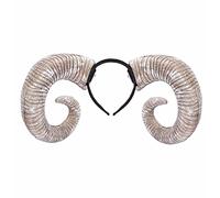 GIVBRO Halloween Headbands Goat Devil Horn Hair Hoop Headwear for Day of the Dead Party Costume Photo Props White
