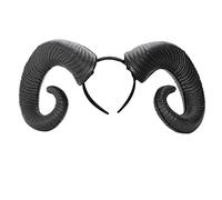 GIVBRO Halloween Headbands Goat Devil Horn Hair Hoop Headwear for Day of the Dead Party Costume Photo Props Black