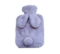GIVBRO Hot Water Bottle with Rabbit Ears Plush Cover Gift for Birthday Christmas New Year 1000ml (#D)