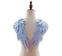 GIVBRO Lace Applique Embroidery Angel Wings Flower Fabric Collar Sewing Patch Wedding Dress Bridal Clothes DIY Crafts