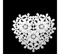 GIVBRO Lace Placemat Doilies Coasters Floral Embroidered Table Placemats Wedding Tableware Cushion Decoration Heart-shaped