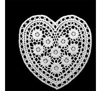 GIVBRO Lace Placemat Doilies Coasters Floral Embroidered Table Placemats Wedding Tableware Cushion Decoration Heart-shaped