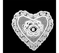 GIVBRO Lace Placemat Doilies Coasters Floral Embroidered Table Placemats Wedding Tableware Cushion Decoration Heart-shaped