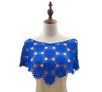 GIVBRO Lace Shawl Fake Collar Applique Sunflower Embroidered Sewing Patch Costume DIY Supplies Accessories Blue