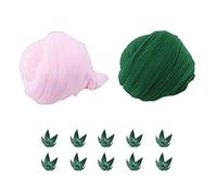 GIVBRO Nylon Stockings Flower Material Fabric with Rose Calyx DIY Accessories for Pink Rose Bouquet Making, 30 Pcs