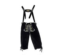 GIVBRO Oktoberfest Costume Lederhosen Trousers Traditional Bavarian Beer Pants Fancy Dress Outfits for Men Halloween Dress Up Tavern Role Play Black, M
