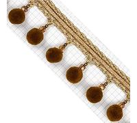 GIVBRO Pom Pom Tassel Trim Fringe Lace Hanging Ball Ribbons Trimming for Curtain Home Decoration Costume Accessories, 1 Meter (#F)