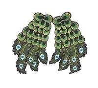 GIVBRO Sew on Patch Peacock Feather Embroidered Applique Kit Sew On Patches for Clothing T-Shirt Jackets Backpacks Jeans Bags