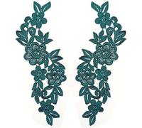 GIVBRO Sewing Patch Flower Embroidered Applique Lace Fake Collar for Dress Shirt Sewing Costume DIY Accessories Dark Green