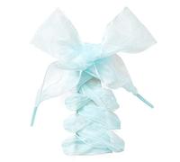 GIVBRO Shoes Laces Satin Ribbons Chiffon Wide Flat Laces Organza Ropes for Children Adults Sneakers Shoes Light Blue, 130cm