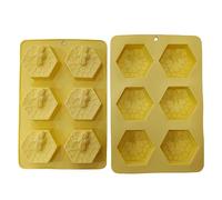 GIVBRO Silicone Moulds Hive Bees Shaped Cake Mold - 6-Cavity Baking Moulds for Chocolate Cake Decoration Jelly Pudding Dome Mousse (#A)