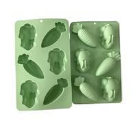 GIVBRO Silicone Moulds Rabbit Carrot Shaped Cake Mold - 6-Cavity Baking Moulds for Chocolate Cake Decoration Jelly Pudding Dome Mousse