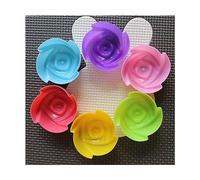GIVBRO Silicone Muffin Moulds Flower Shaped Cupcake Molds Cupcake Baking Cases Baking Molds for Cakes Ice Creams Puddings Jelly, 6pcs (Color Random)