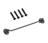 GIVBRO Storm Hook Sliding Door Lock Barn Cabin Hook Eyelet Locking with Screws Accessories for Doors Garage Window Bathroom Black, 25cm