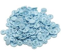 GIVBRO T5 Snap Buttons Plastic Snaps Fasteners Press Studs Poppers for Baby Clothes Diapers Bibs DIY Crafts Light Blue, 50 Pcs
