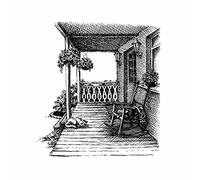 GIVBRO Vintage Building Clear Stamps Stickers Stencil Seal - Pen Drawing Style Embossing Templates DIY Tools for Scrapbooking (#B)