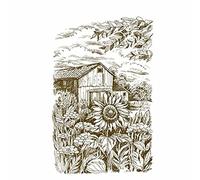 GIVBRO Vintage Building Clear Stamps Stickers Stencil Seal - Pen Drawing Style Embossing Templates DIY Tools for Scrapbooking (#F)