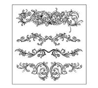 GIVBRO Vintage Flower Clear Stamps Stickers Stencil Seal Classical Baroque Style Scrapbooking DIY Embossing Templates (#B)