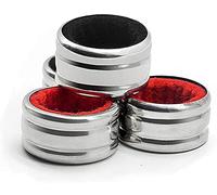 GIVBRO Wine Drip Ring Wine Collar Stainless Steel Red Wine Bottle Collar Alcohol Ring Stop Ring Silver Plated 4 Pcs