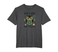 Give a Hoot Don't Pollute Eco-Friendly Owl T-Shirt, Men's Big and Tall, Dark Heather Grey, 4X Tall