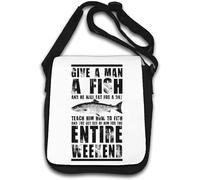 Give A Man A Fish and He Will Eat for A Day Shoulder Bag White