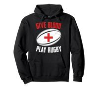 Give Blood Play Rugby Athlete Rugby Player Pullover Hoodie