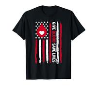 Give Blood Save Lives Donor American Flag Phlebotomist T-Shirt
